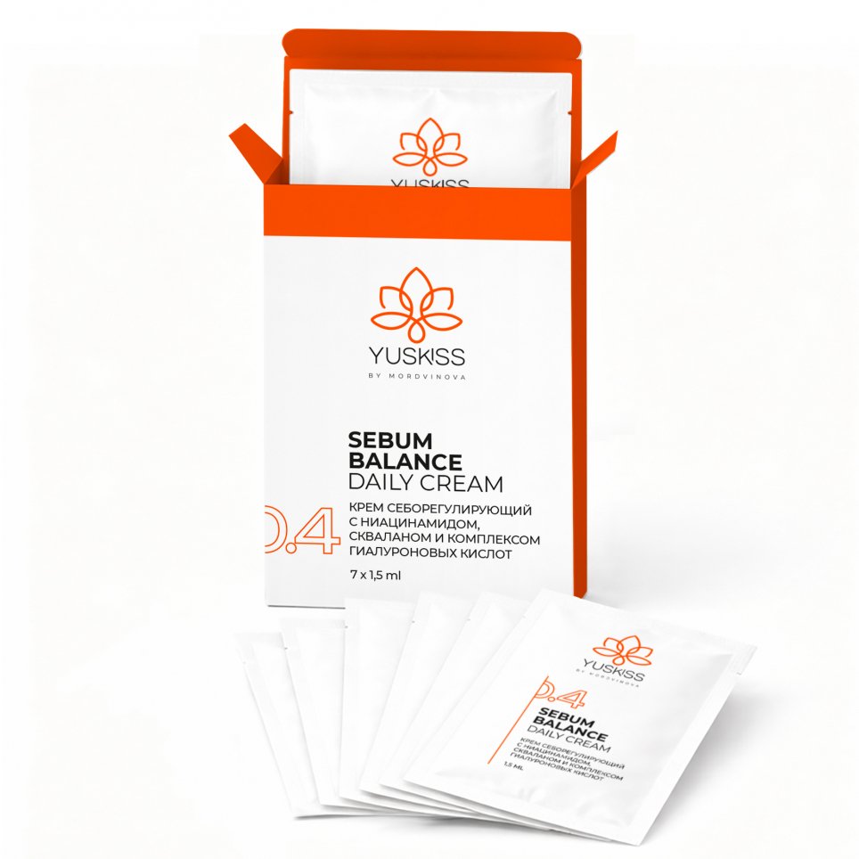 Набор саше Крем себорегулирующий с ниацинамидом, скваланом и комплексом гиалуроновых кислот